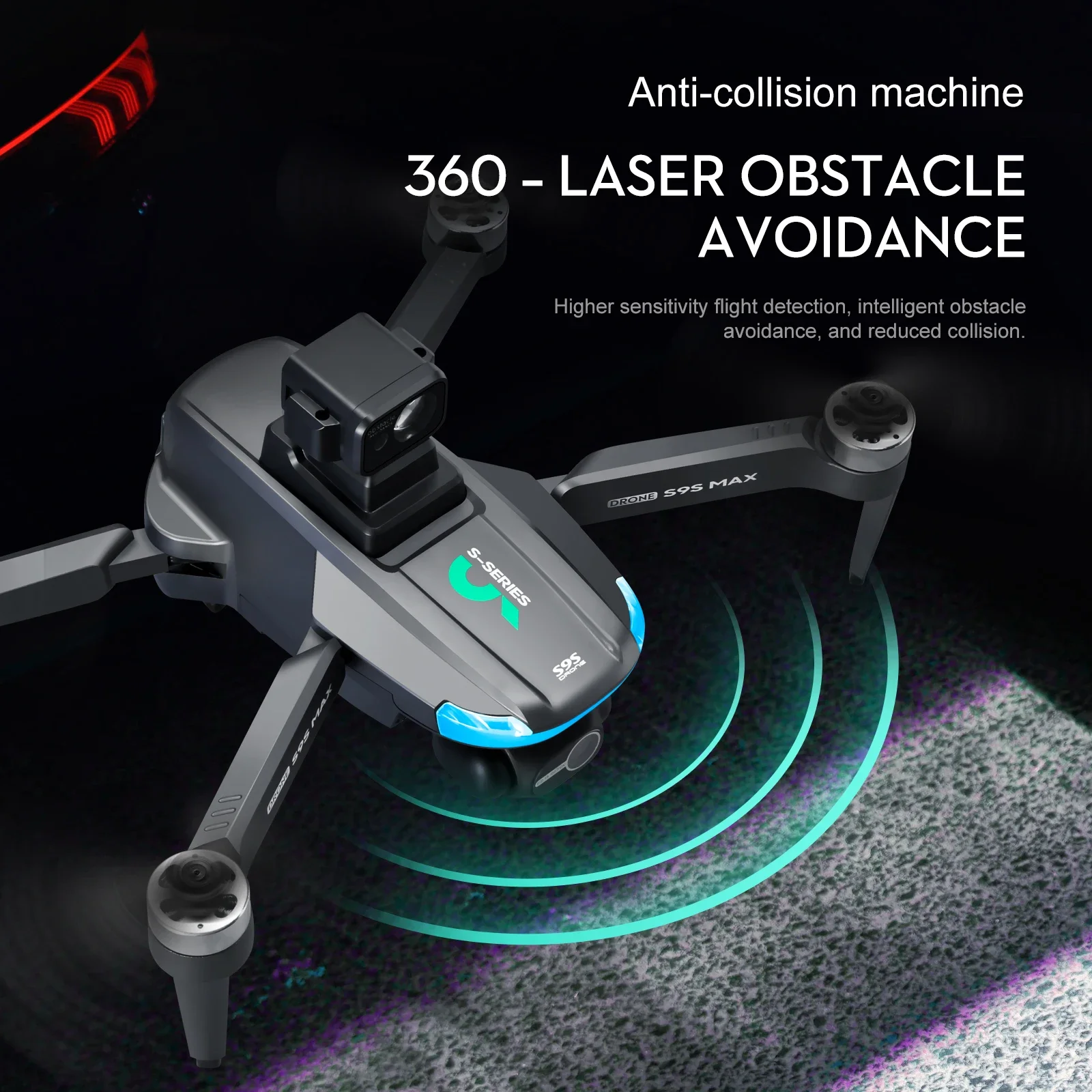 Novo s9s max mini drone 4k 2 e - Drone Gimbal avaliação e preço