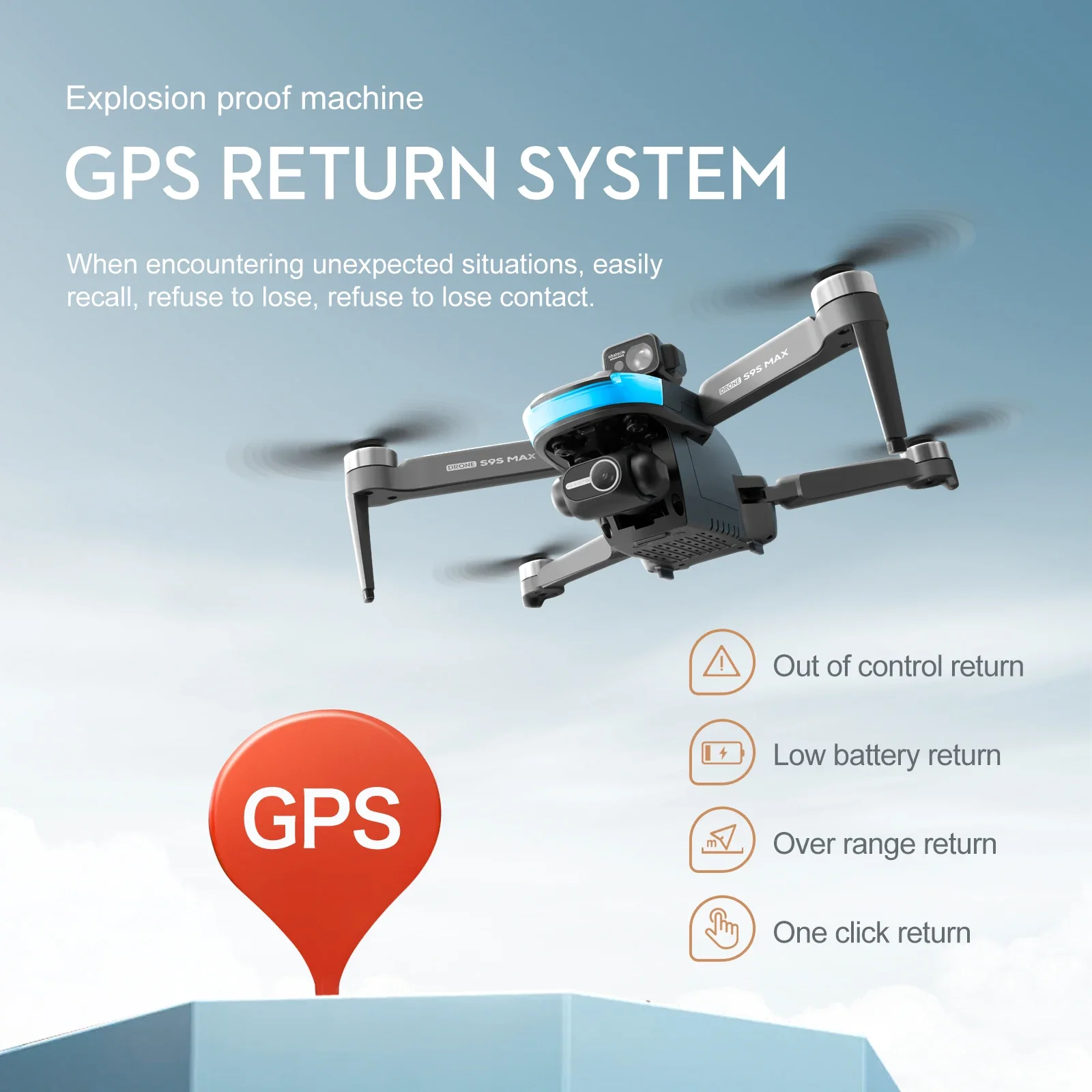 Novo s9s max mini drone 4k 2 e - Drone Gimbal avaliação e preço